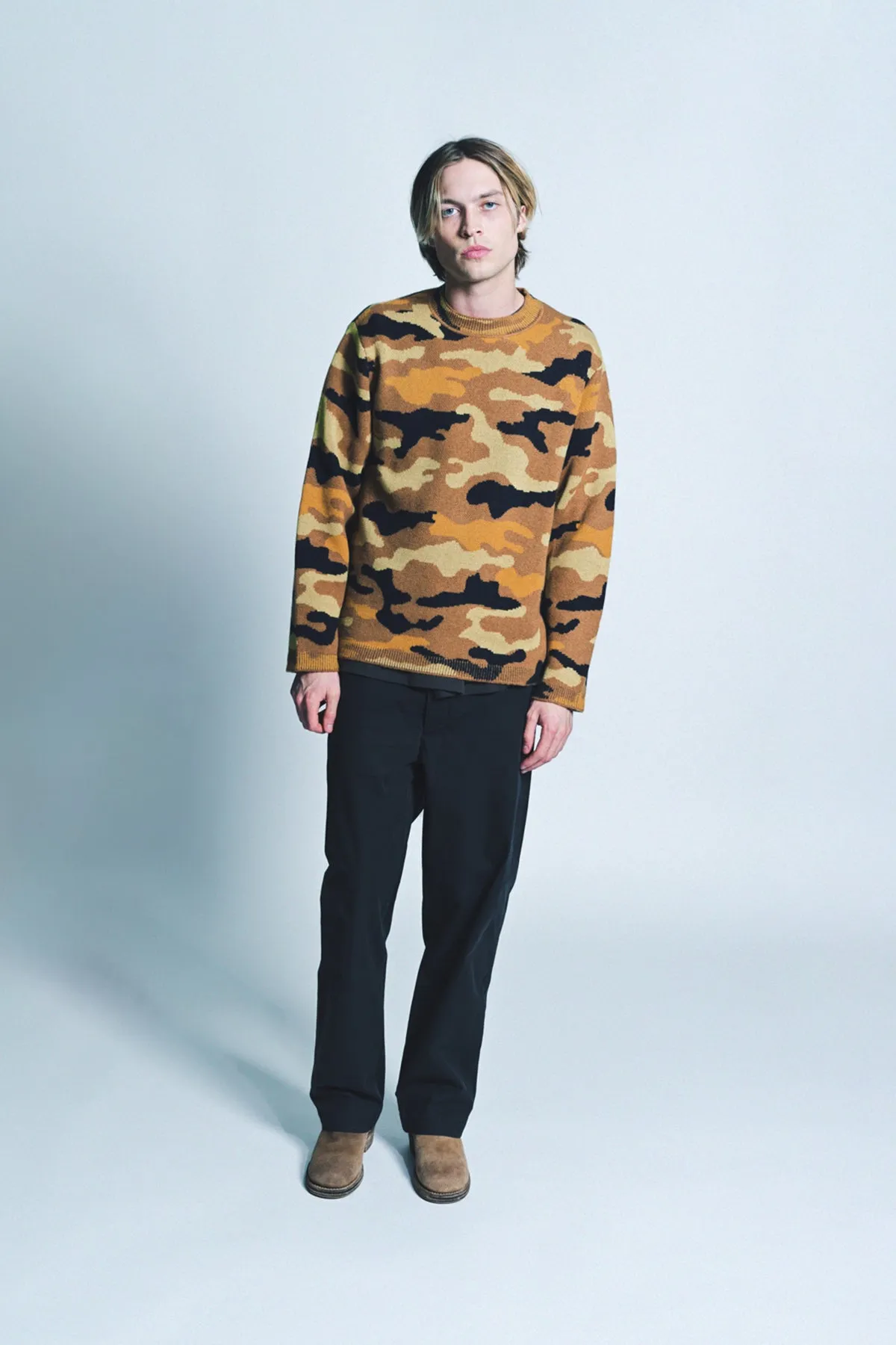 THE ELDER STATESMAN | CAMO CREWNECK SWEATER