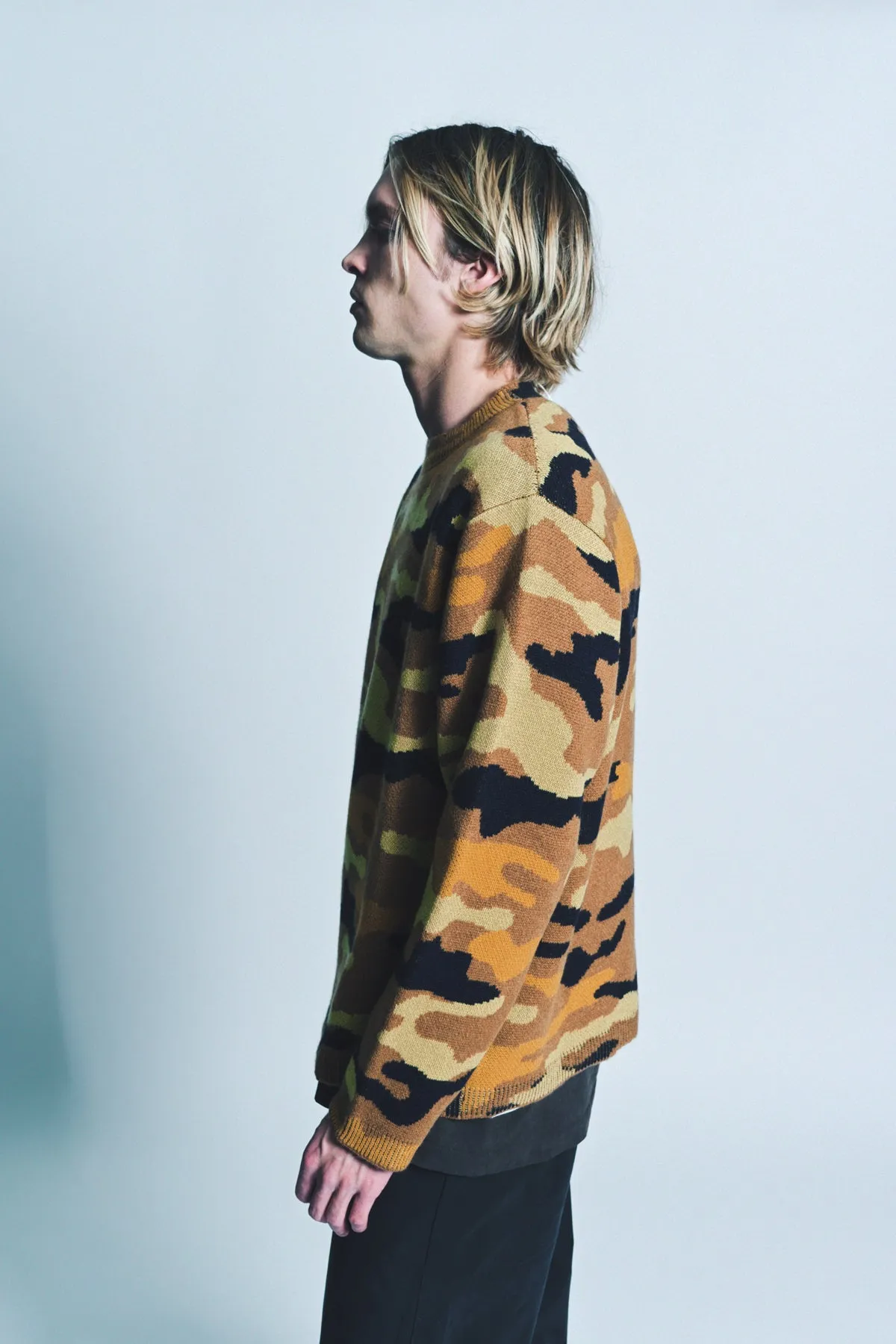 THE ELDER STATESMAN | CAMO CREWNECK SWEATER