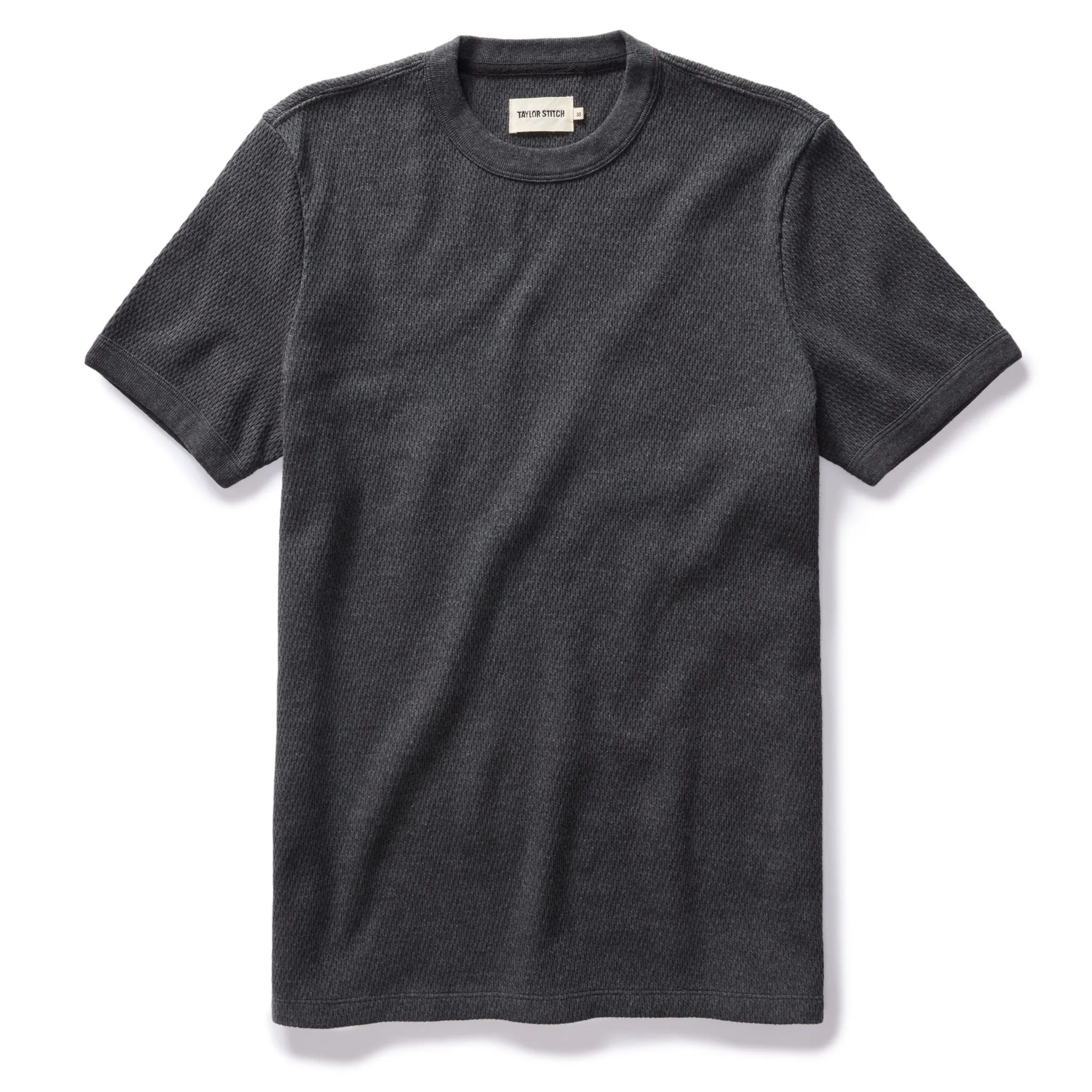 The Heavy Bag Waffle Short Sleeve in Faded Black