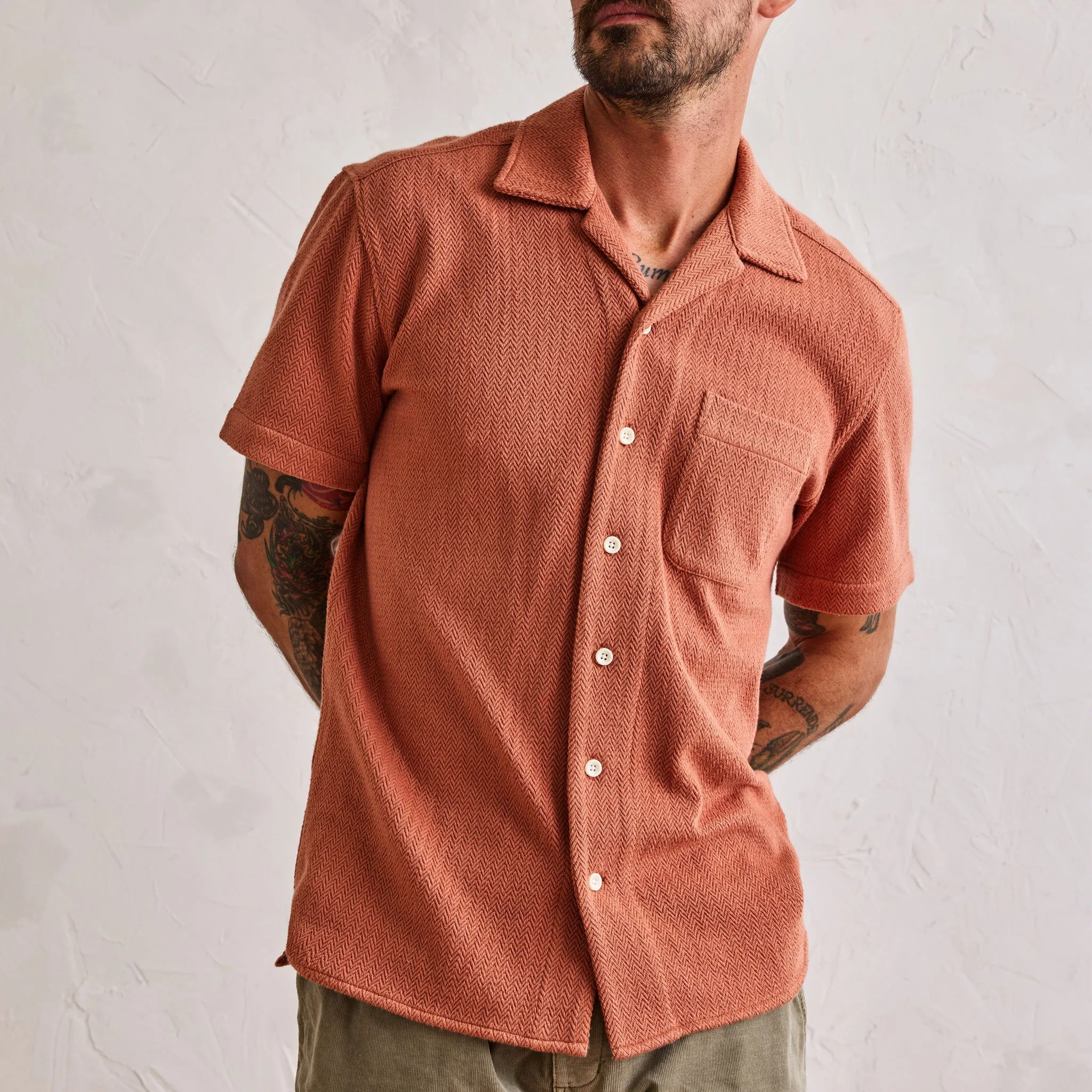 The Latigo Shirt in Copper Herringbone