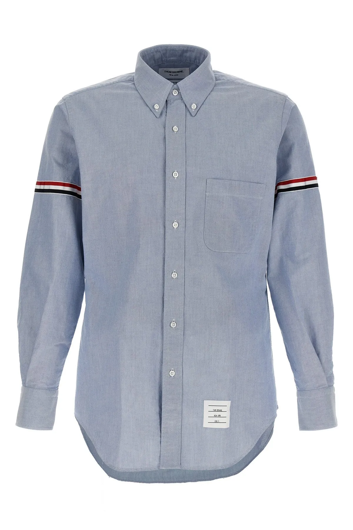 THOM BROWNE  |Long Sleeves Cotton Front Button Designers Shirts