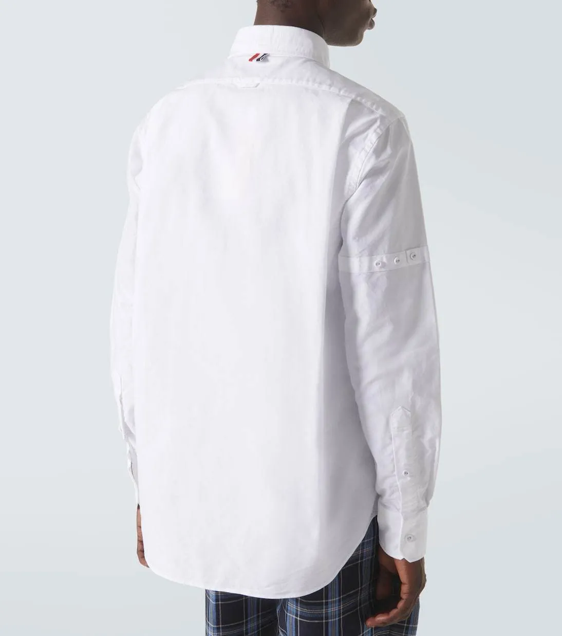 THOM BROWNE  |Long Sleeves Plain Cotton Logo Designers Shirts