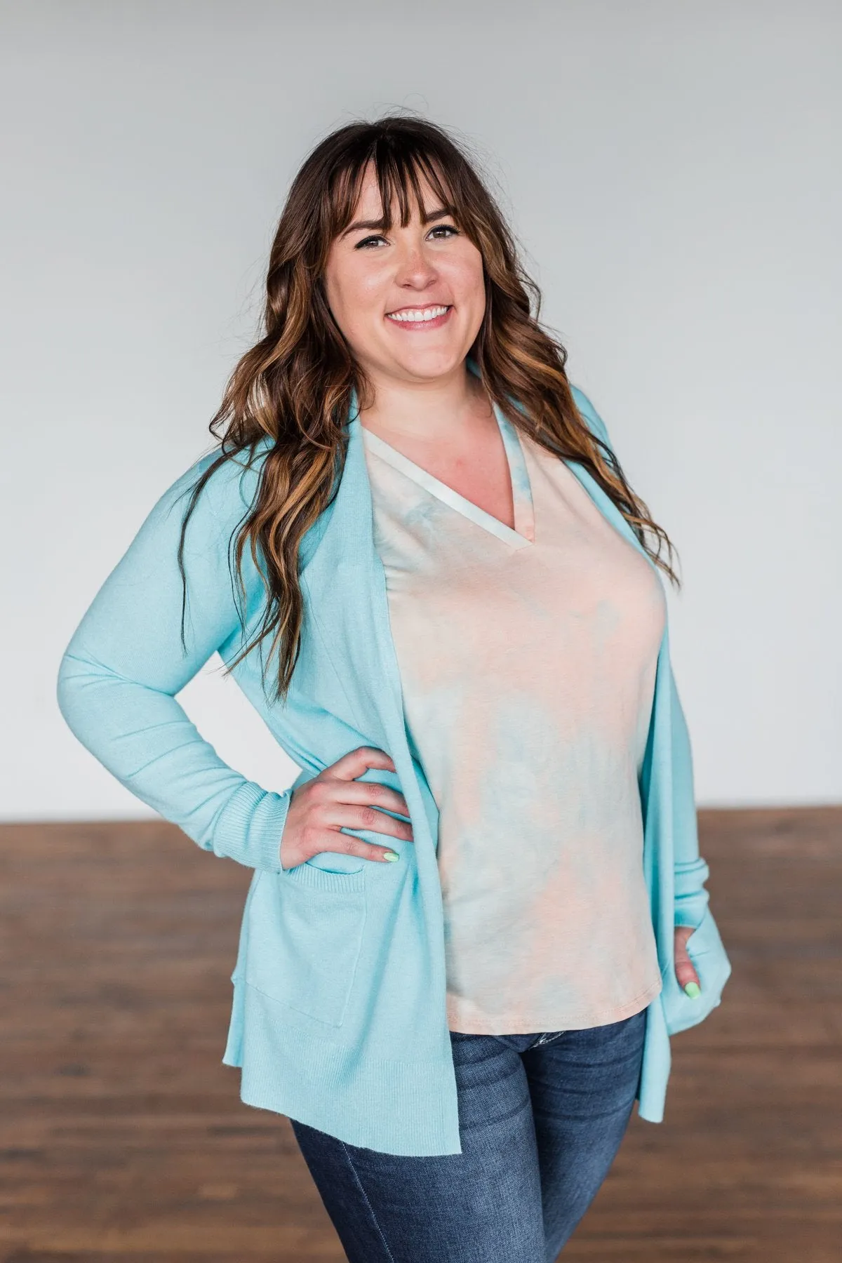 Time To Be Alive Drape Cardigan- Blue