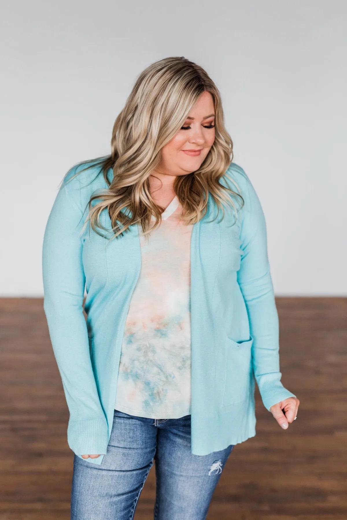 Time To Be Alive Drape Cardigan- Blue