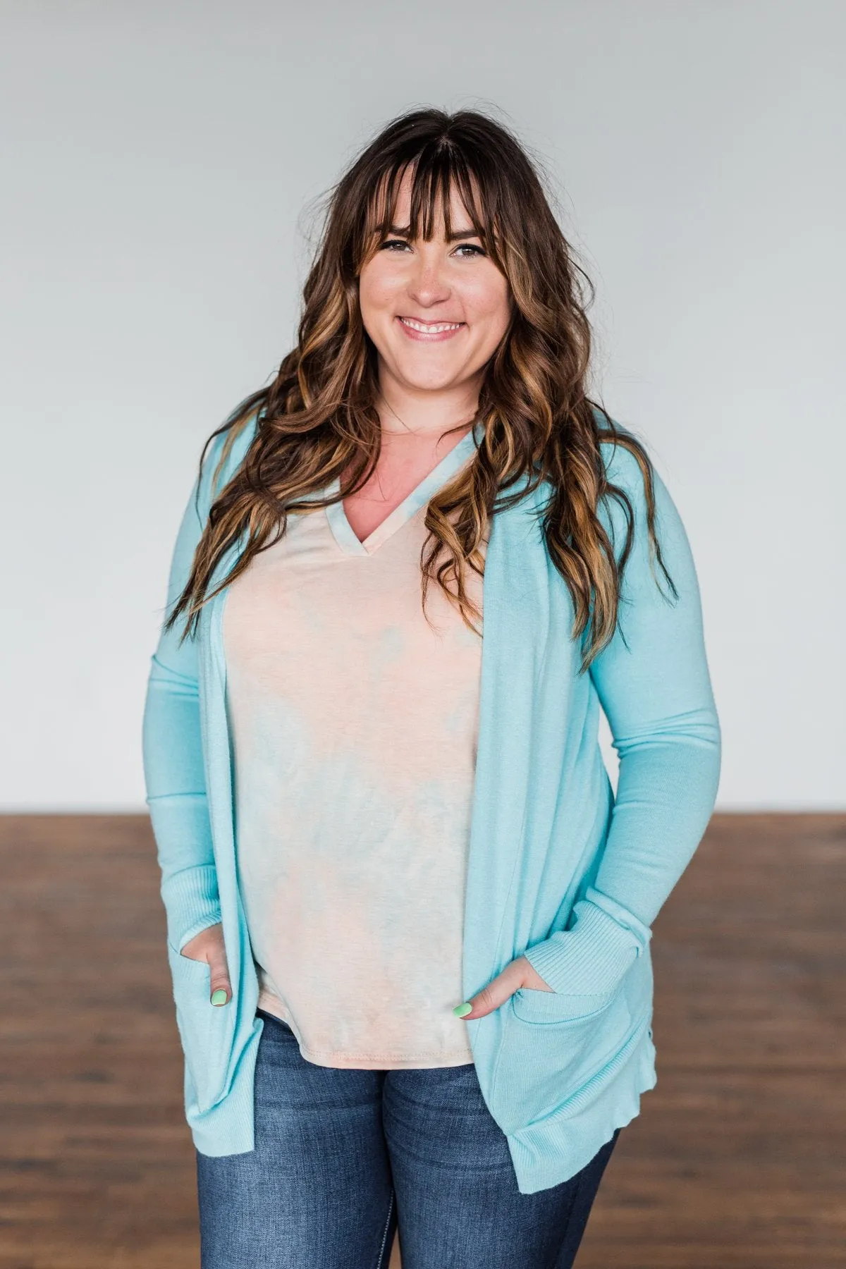 Time To Be Alive Drape Cardigan- Blue