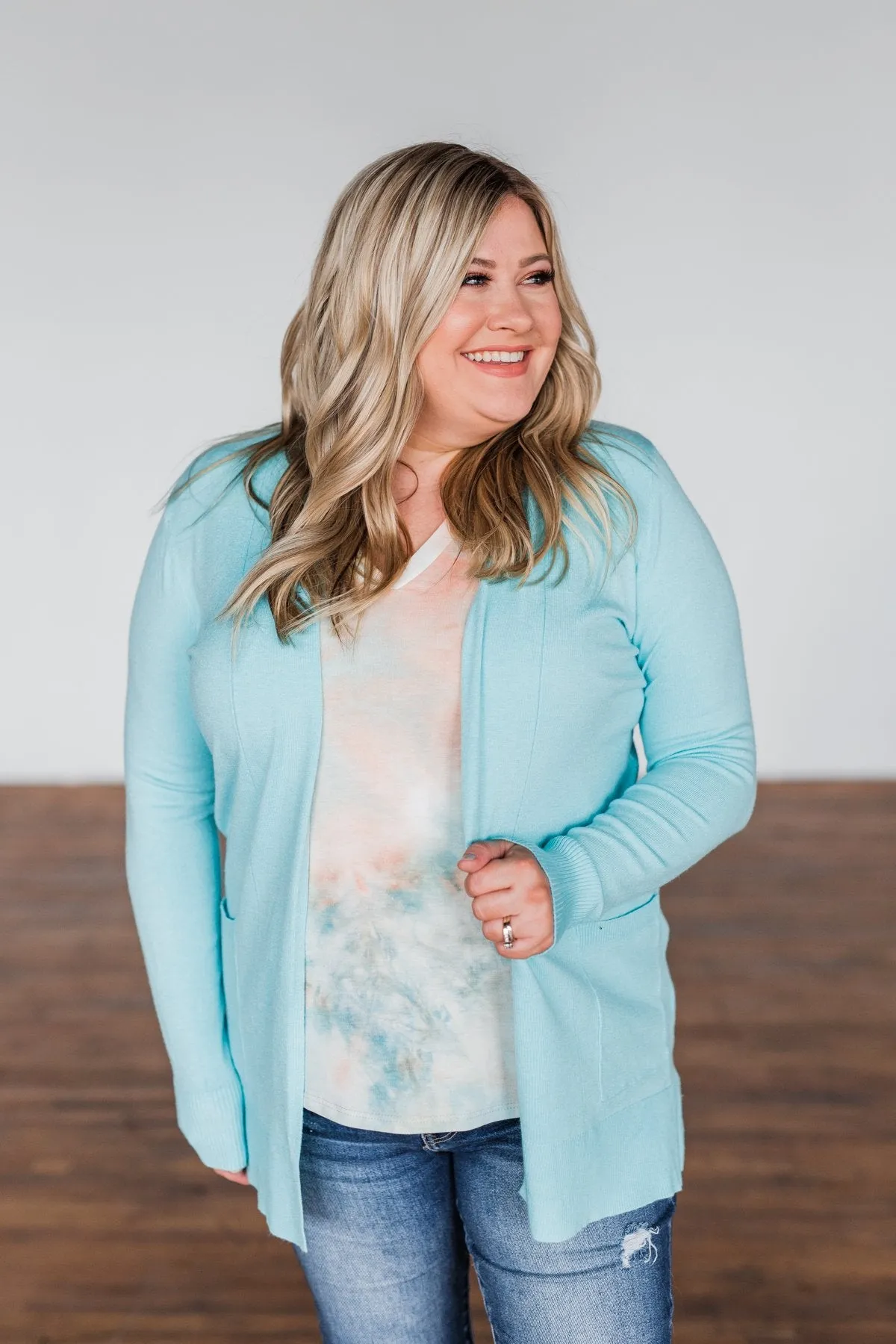 Time To Be Alive Drape Cardigan- Blue