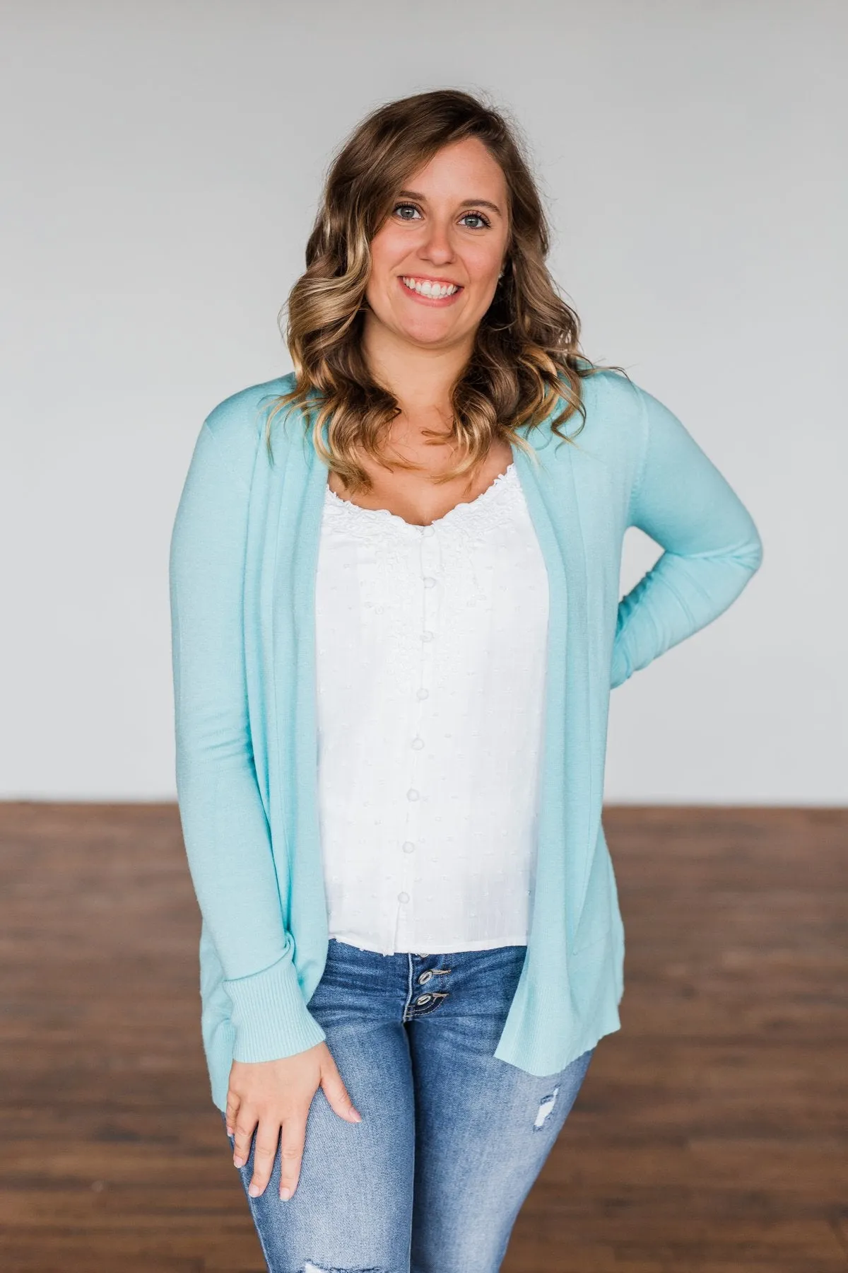 Time To Be Alive Drape Cardigan- Blue