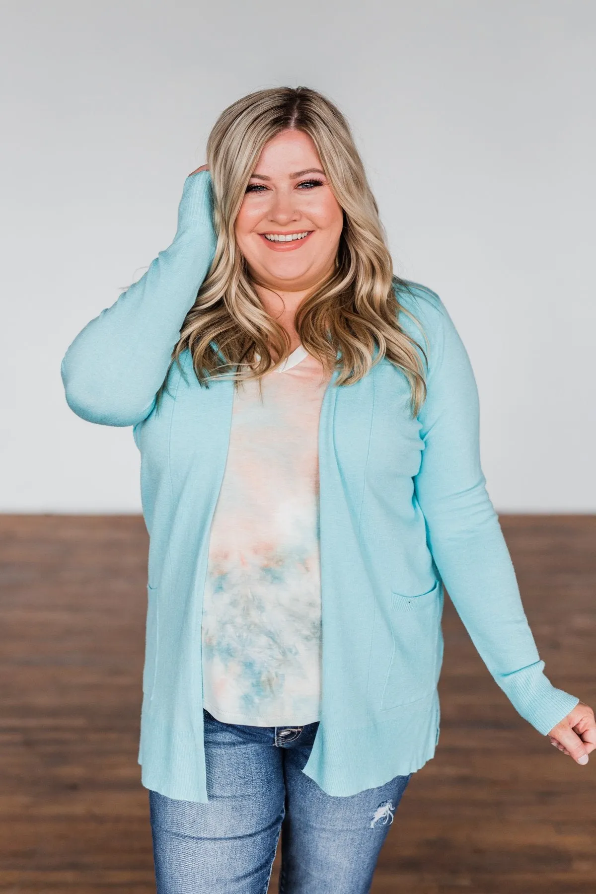 Time To Be Alive Drape Cardigan- Blue