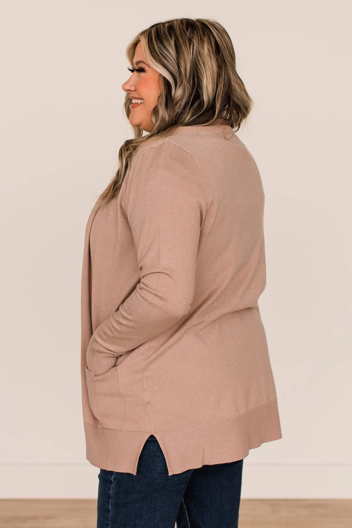 Time To Be Alive Drape Cardigan- Light Mocha