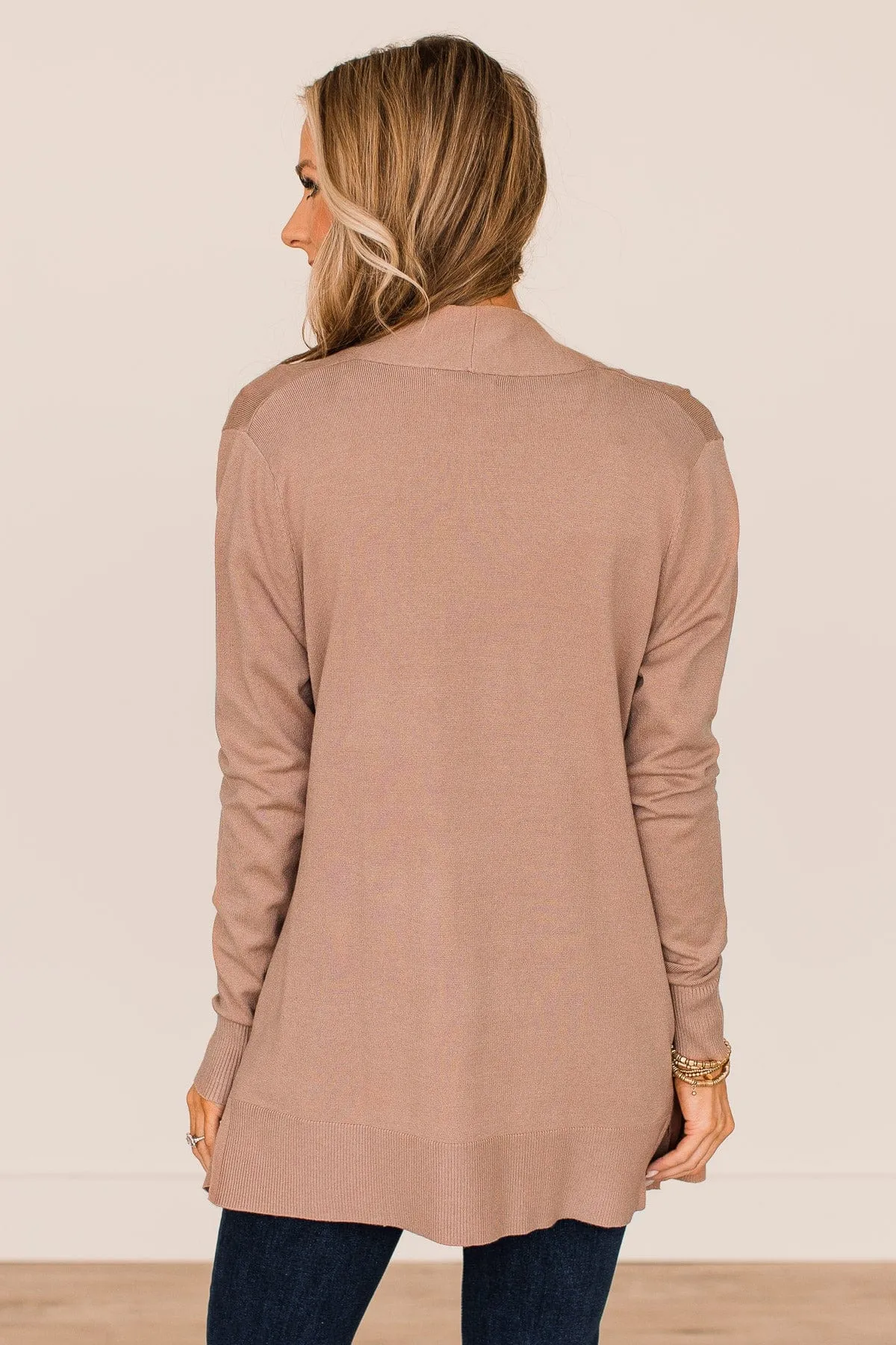 Time To Be Alive Drape Cardigan- Light Mocha