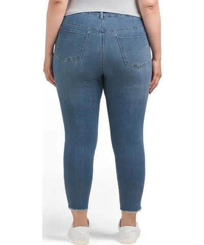 Tj Maxx Plus Recycle Frayed Hem Ankle Jeans For Women