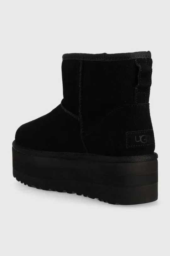 UGG leather snow boots W Classic Mini Platform black color