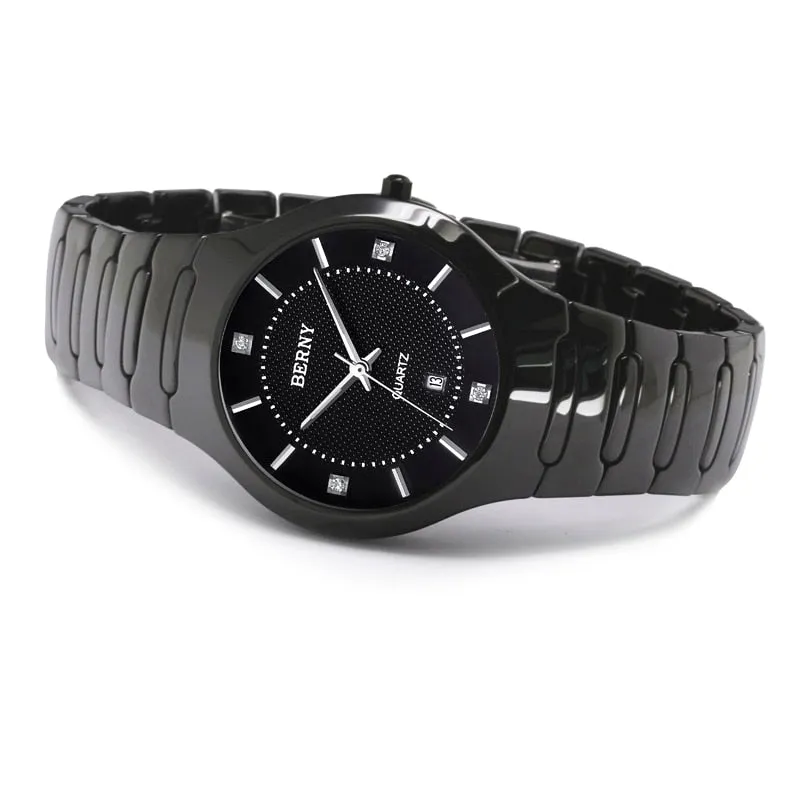 Unisex Sapphire Quartz Movement Waterproof Real Ceramic Band Watch