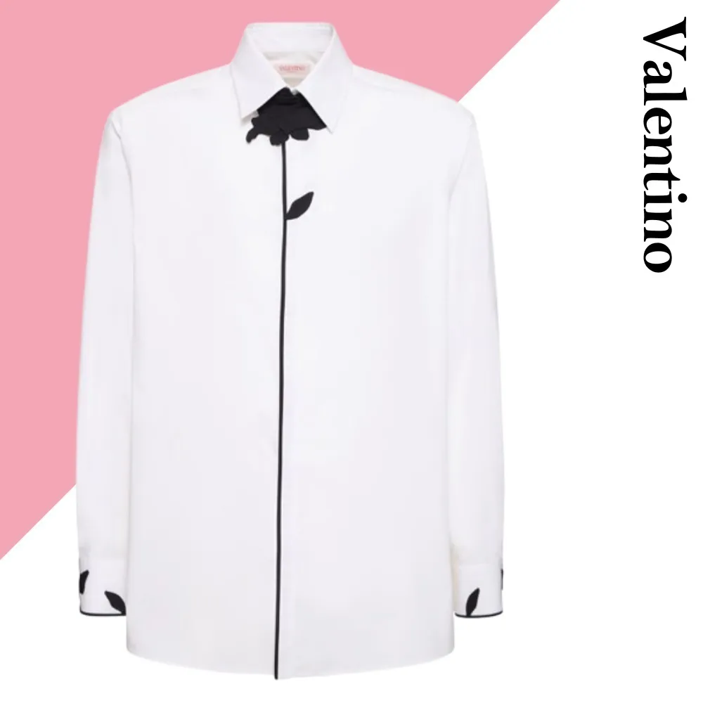 VALENTINO  |Long Sleeves Cotton Bridal Luxury Outlet Shirts