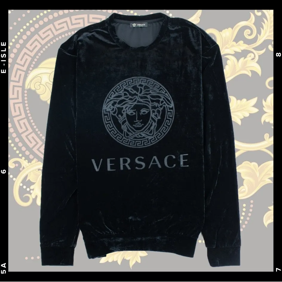 VERSACE  |Crew Neck Long Sleeves Cotton Logo Luxury Sweatshirts