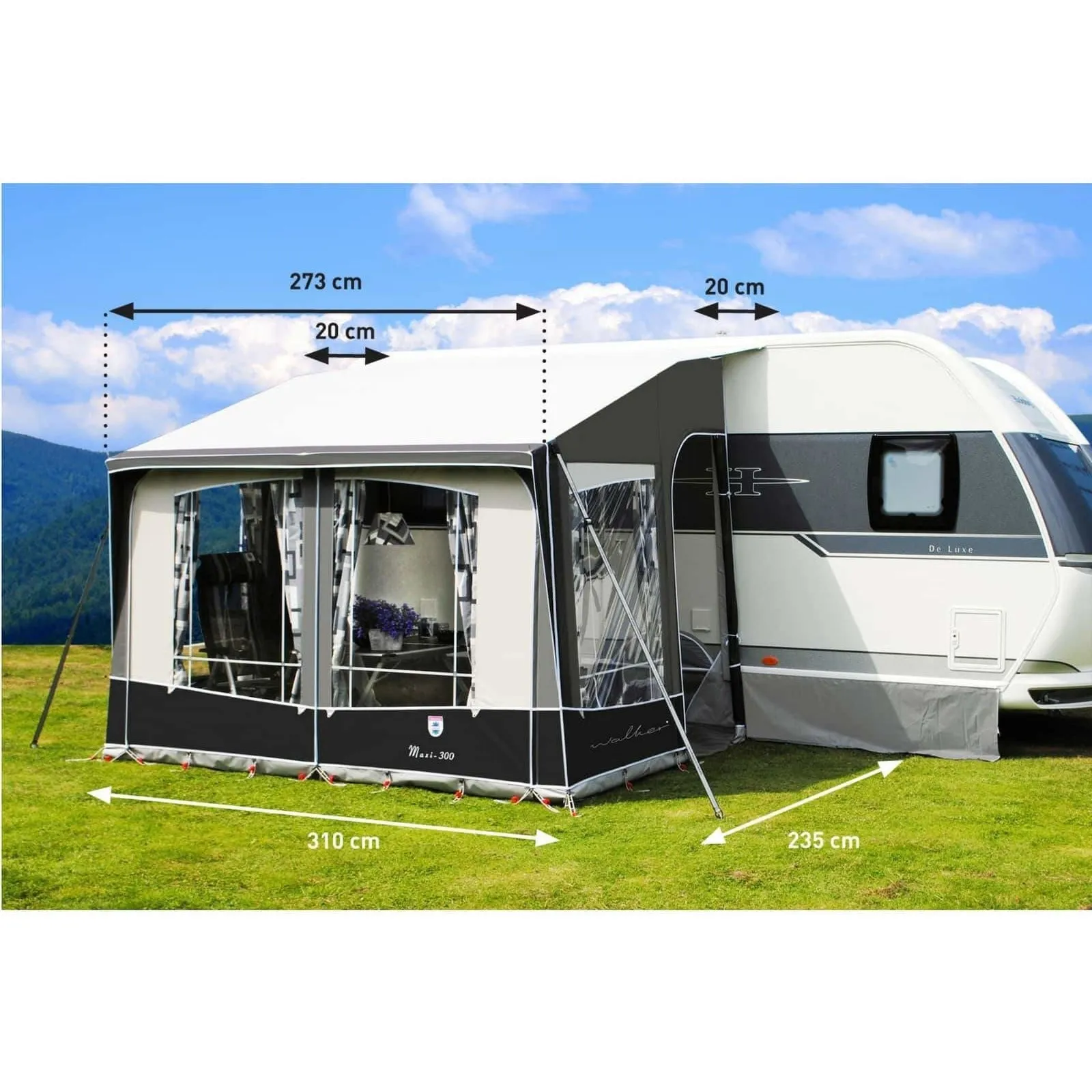 Walker Maxi 300 & 380 Caravan Porch Awning (2024) + Free Storm Straps