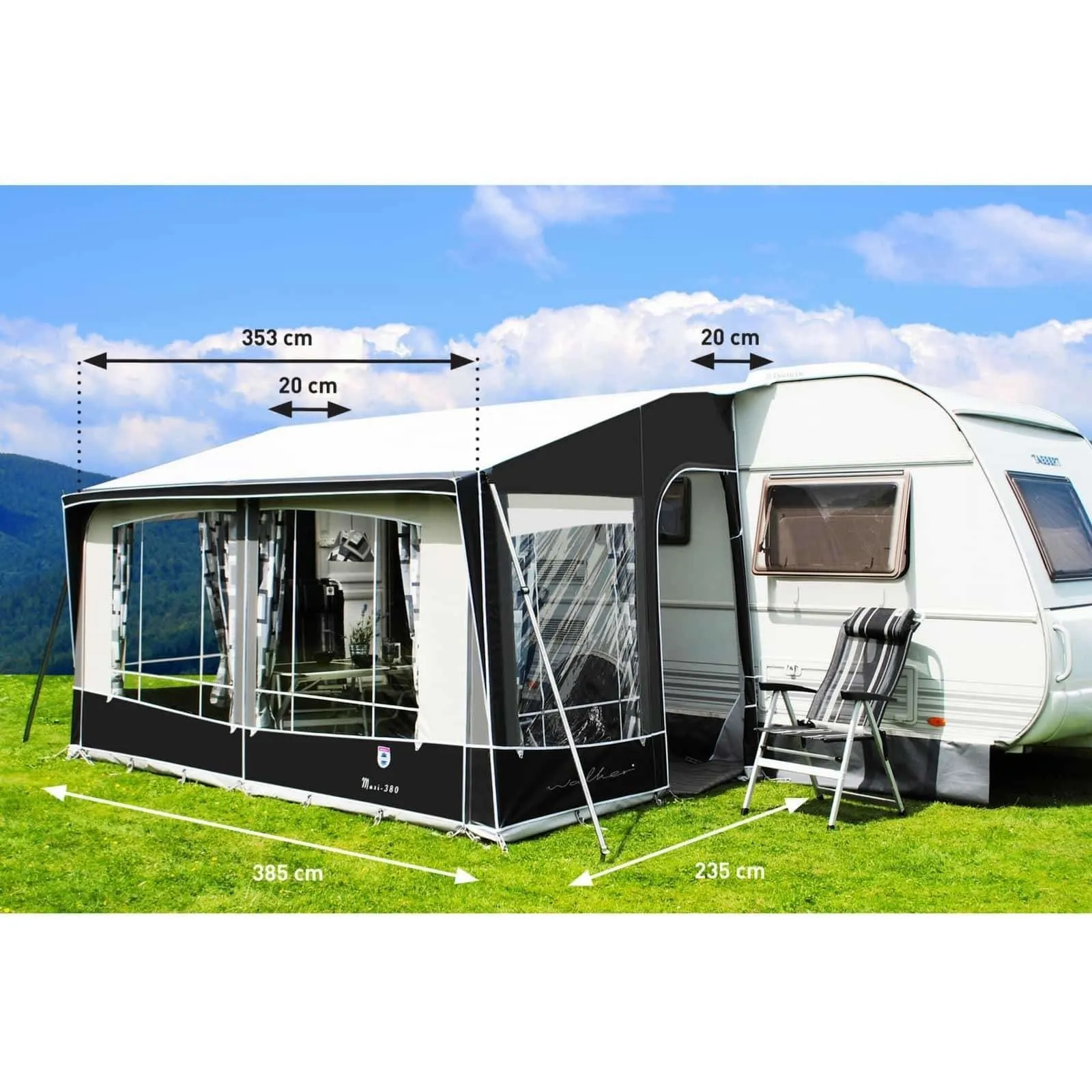 Walker Maxi 300 & 380 Caravan Porch Awning (2024) + Free Storm Straps