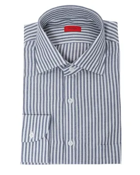 White and Blue Striped Dress Shirt