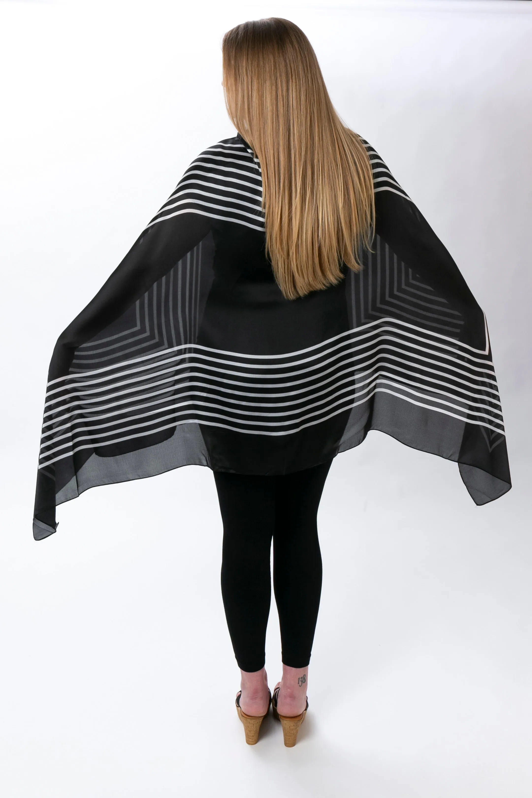 White Stripes Ultrasoft Lightweight Scarf