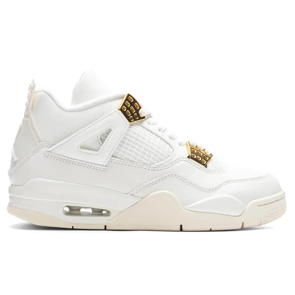 Women's Air Jordan 4 Retro 'Metallic Gold' - Sail/Metallic Gold/Black