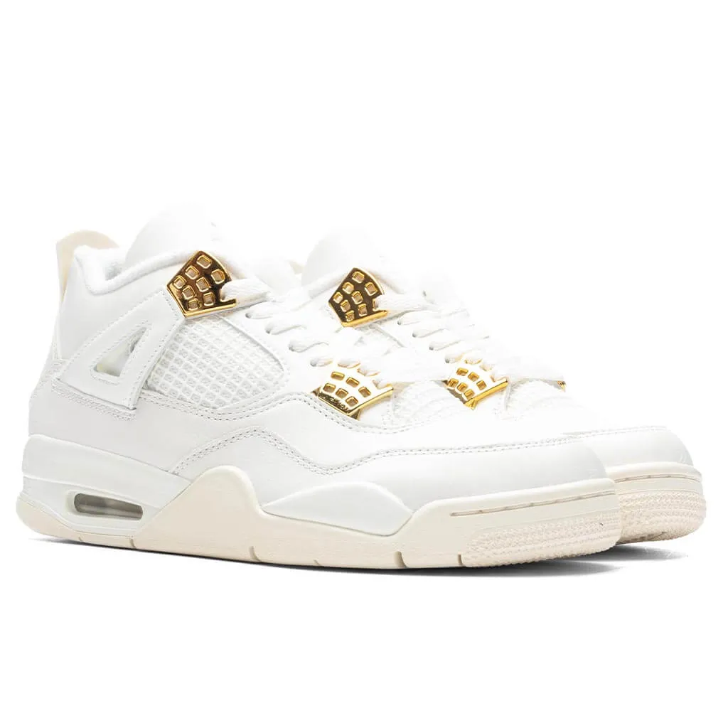 Women's Air Jordan 4 Retro 'Metallic Gold' - Sail/Metallic Gold/Black