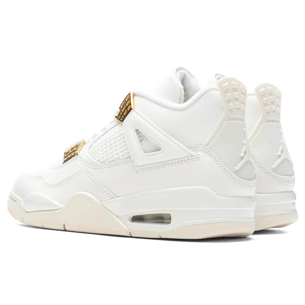 Women's Air Jordan 4 Retro 'Metallic Gold' - Sail/Metallic Gold/Black