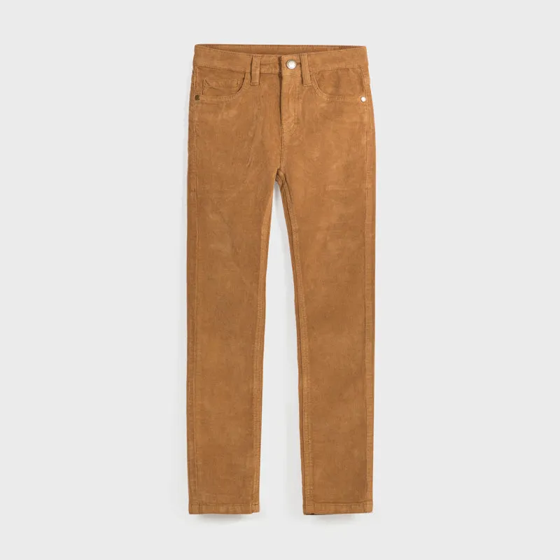 Wood Long basic corduroy pants slim fit