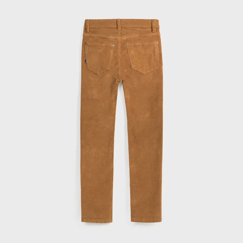 Wood Long basic corduroy pants slim fit