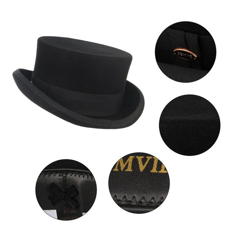 Wool Felt Top Hat New Cylinder Style