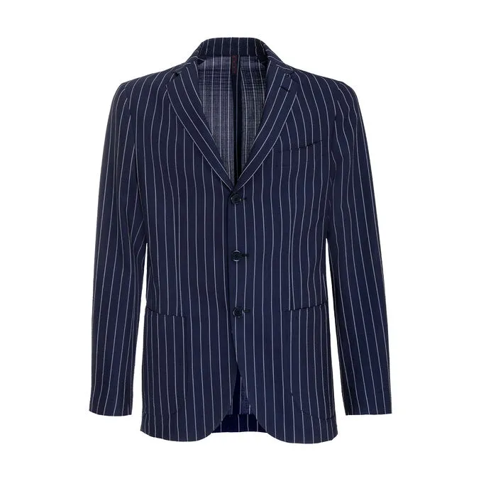 WOOL SUIT PINSTRIPE Man Blue