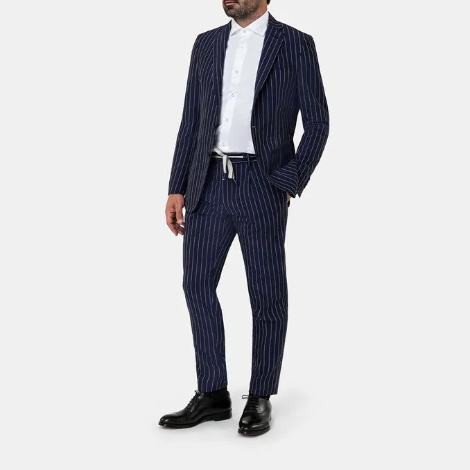 WOOL SUIT PINSTRIPE Man Blue