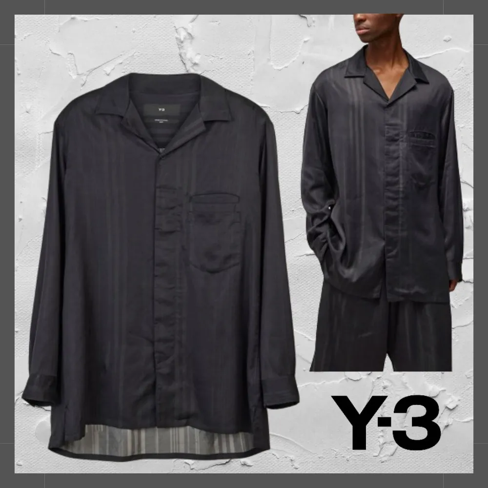 Y-3  |Stripes Long Sleeves Logo Designers Shirts